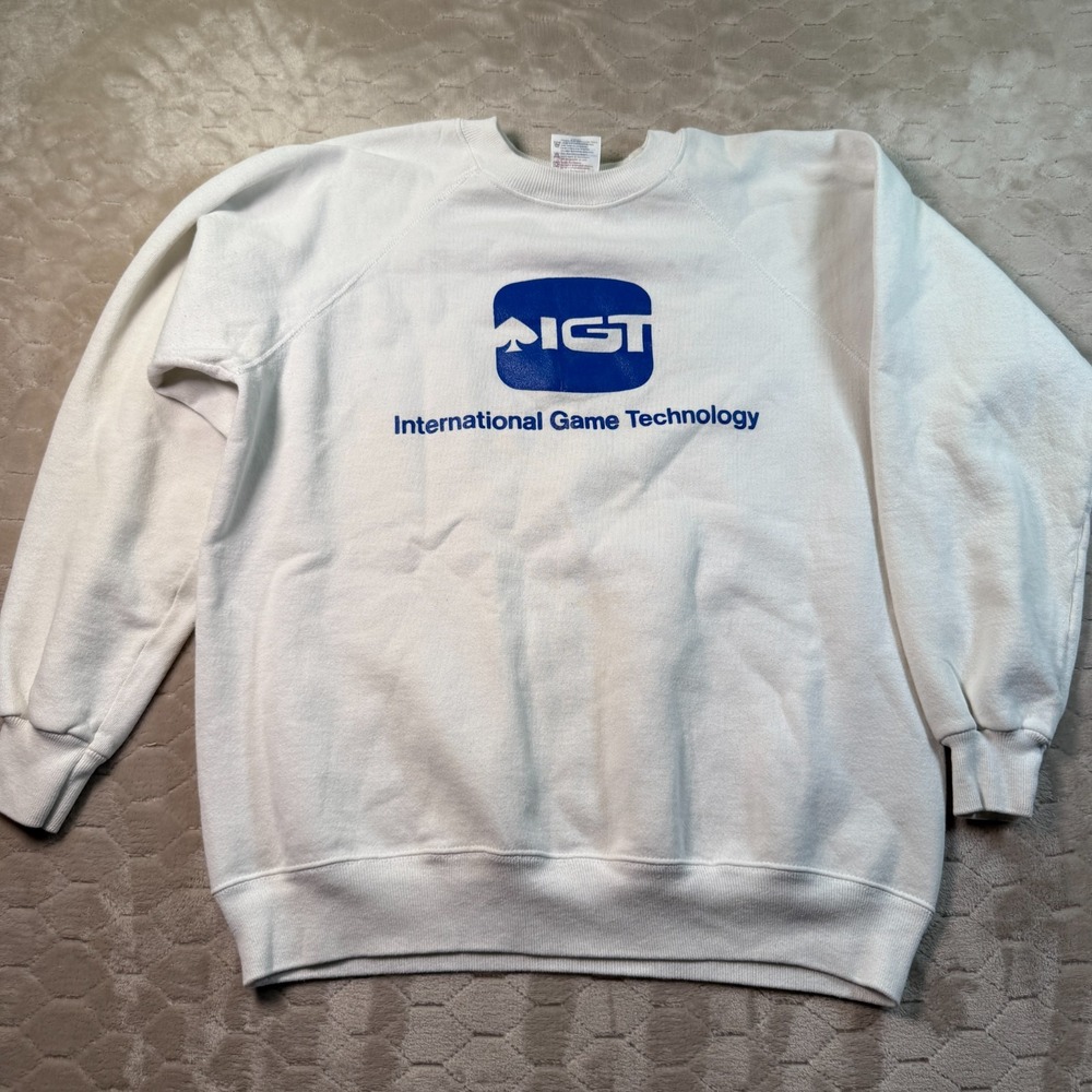 VTG IGT International Gaming Technology‎ Crewneck Raglan Swweatshirt Sz Lg USA
